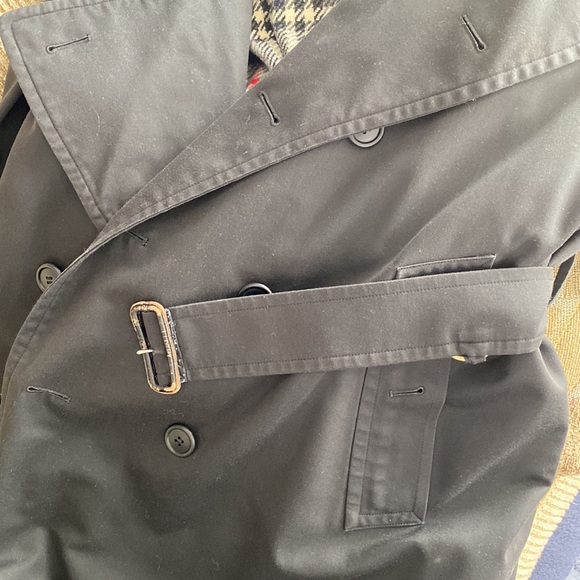 Burberrys Vintage Black 100% Wool Lined Trench Coat - Picture 8 of 15